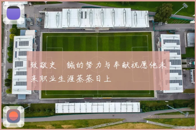 致敬史堉铖的努力与奉献祝愿他未来职业生涯蒸蒸日上